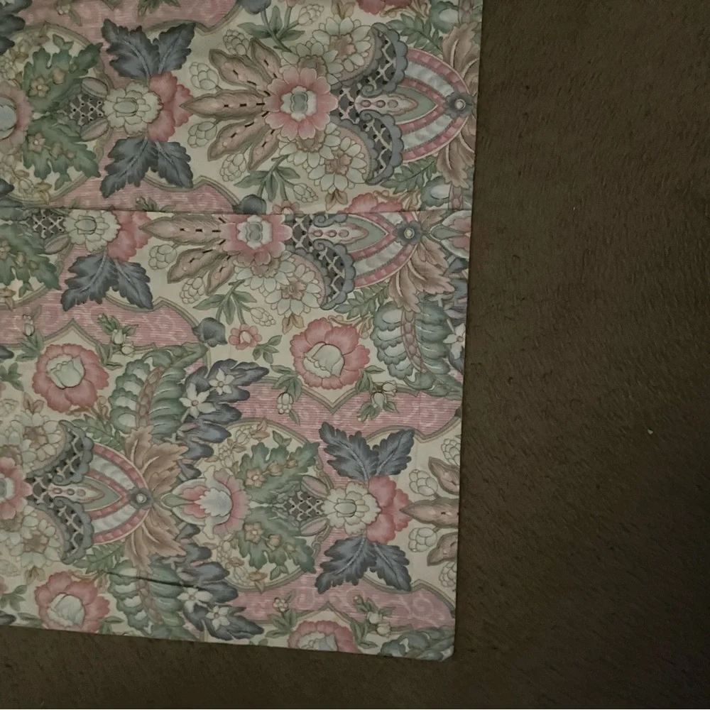 Vintage Crown Craft Muted Floral Pattern King Size Pillow Sham USA Made 35”x 20”